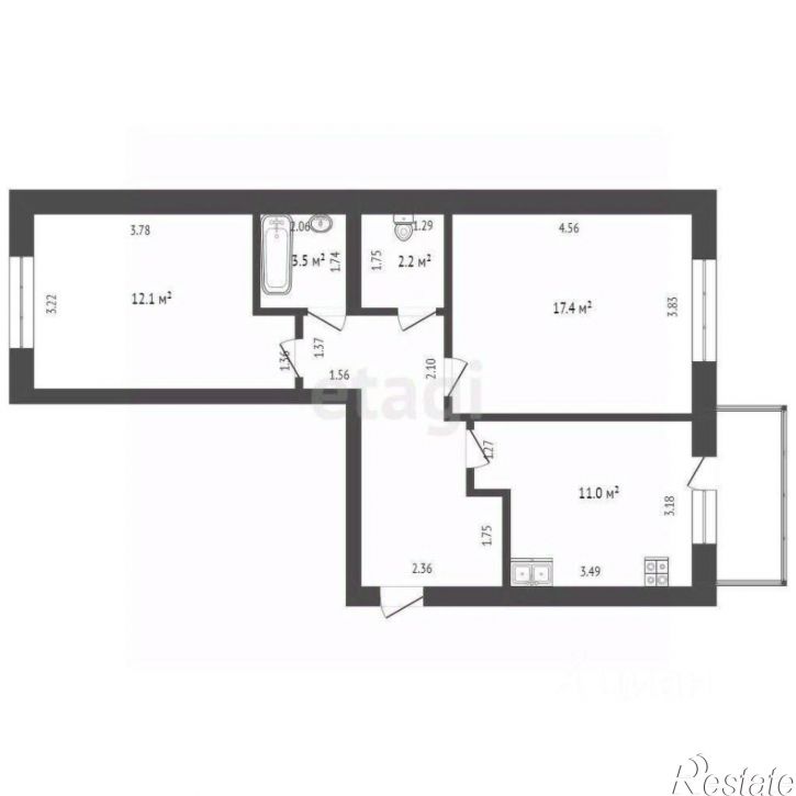 2-комн квартира Осаново улица, 1,  д. 1