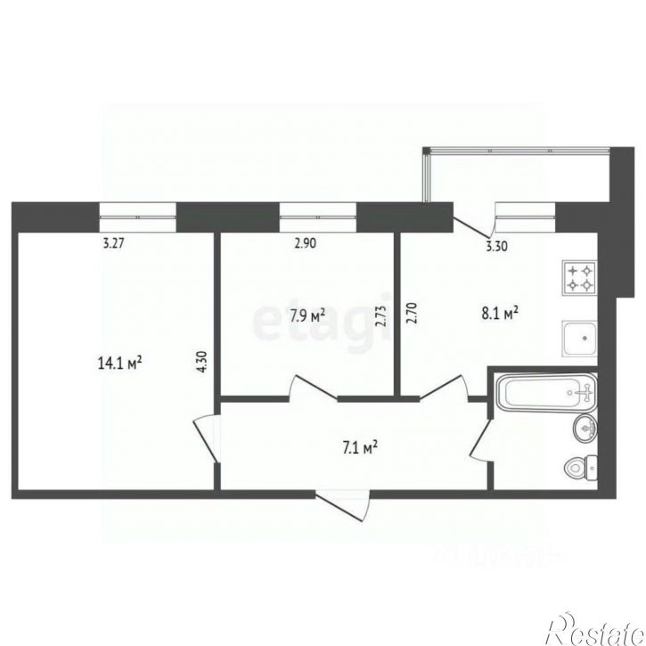 2-комн квартира ул Профсоюзная, 31,  д. 31