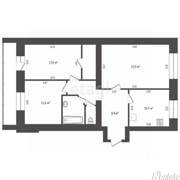 3-комн квартира ул Сергея Преминина, 14,  д. 14