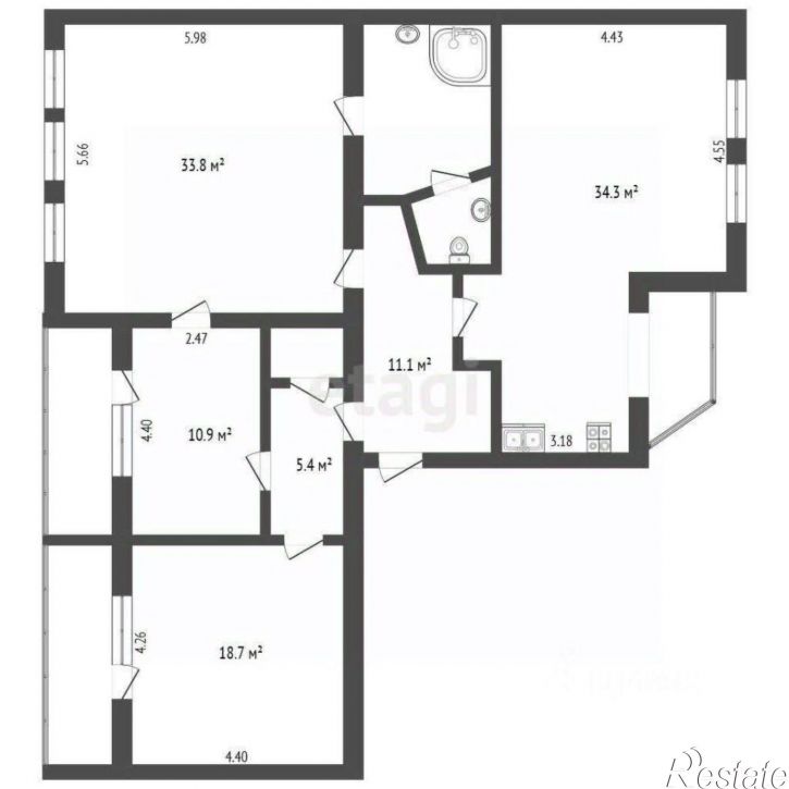 4-комн квартира Ленинградская улица, 40А,  д. 40А