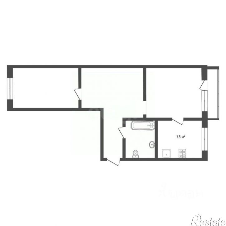 2-комн квартира улица Ветошкина, 37,  д. 37