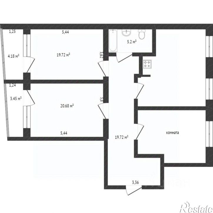 3-комн квартира улица Челюскинцев, 58,  д. 58