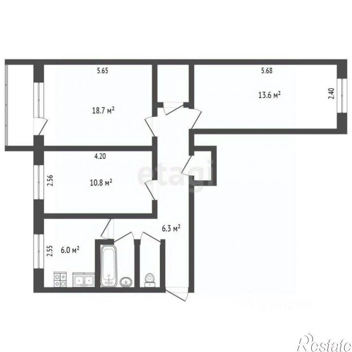 3-комн квартира ул Текстильщиков, 21б,  д. 21б