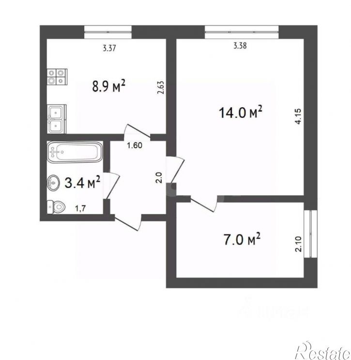 1-комн квартира Ярославская улица, 20,  д. 20