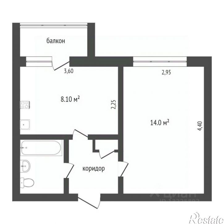 1-комн квартира Воркутинская улица, 15,  д. 15