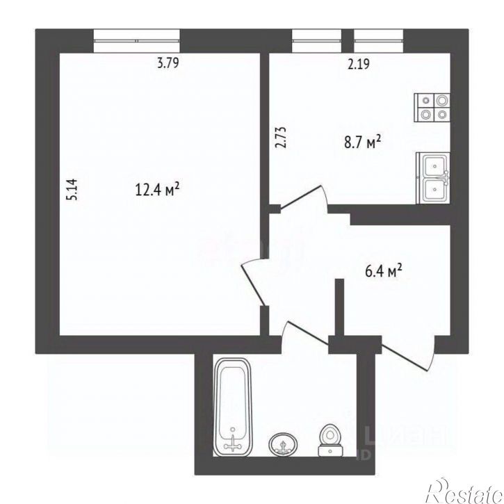 1-комн квартира ул Леденцова, 11,  д. 11