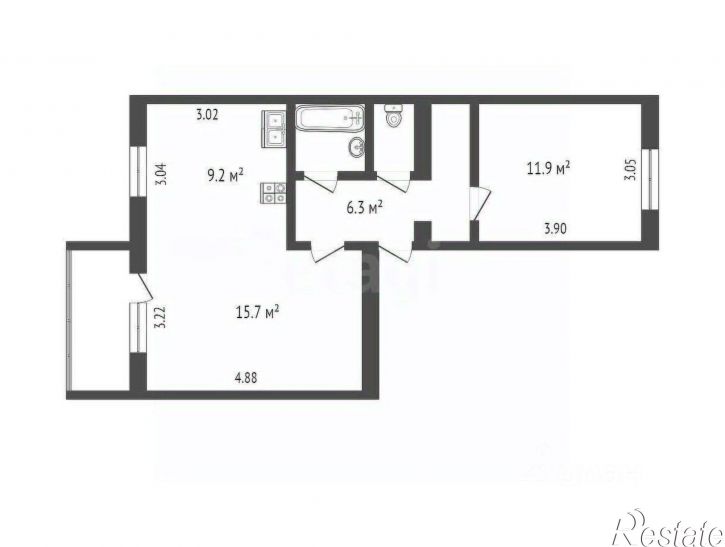1-комн квартира ул Возрождения, 34,  д. 34