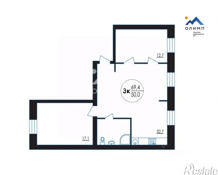 3-комн квартира ул Колхозная, 60а,  д. 60а
