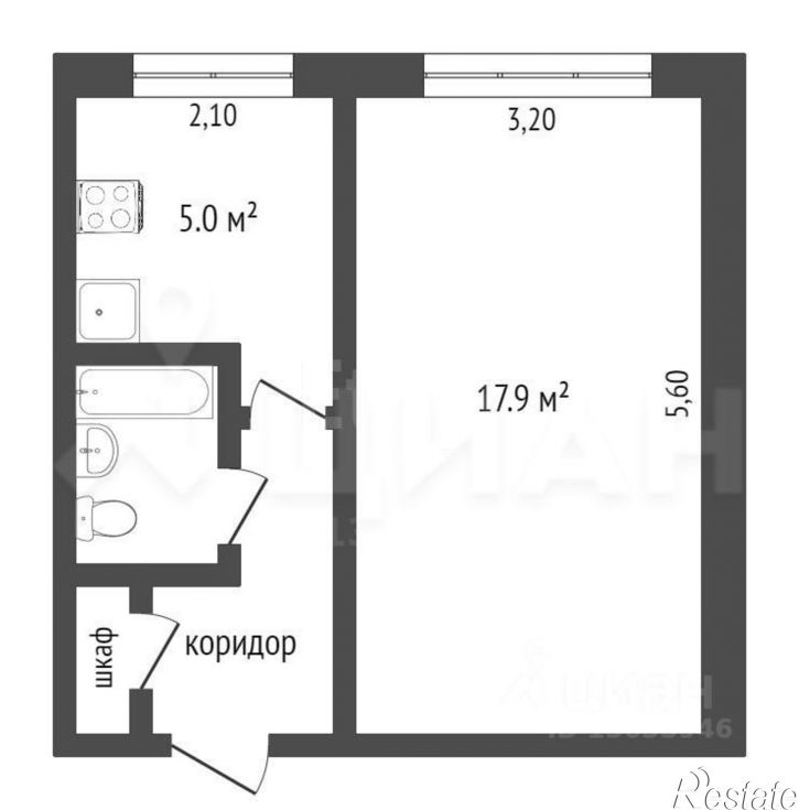 1-комн квартира ул Казакова, 15,  д. 15