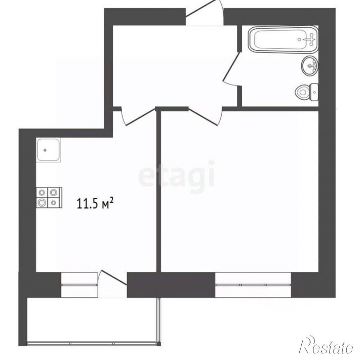 1-комн квартира ул Гагарина, 80а 2,  д. 80а 2,  к. 2