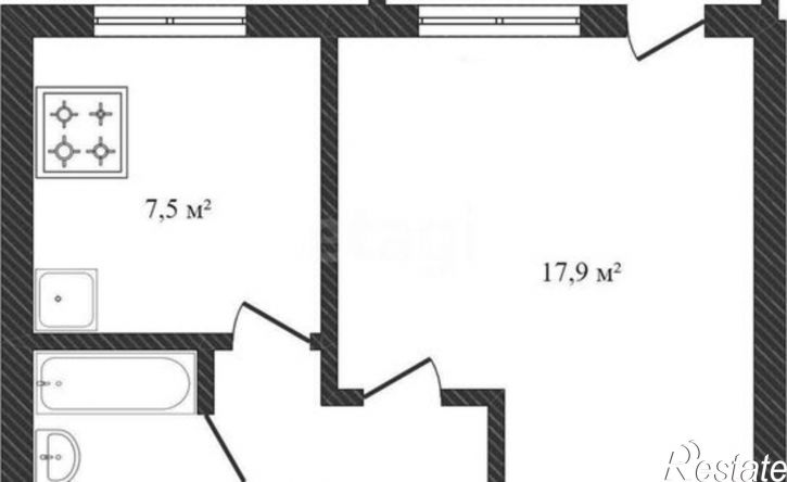 1-комн квартира ул Маршала Конева, 12а,  д. 12а