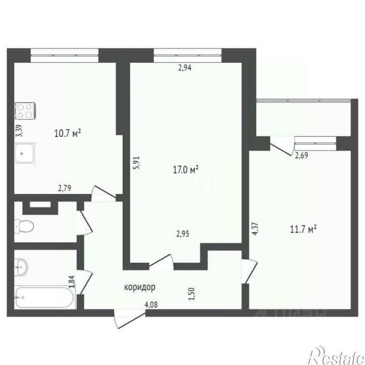 2-комн квартира ул Маршала Конева, 26,  д. 26