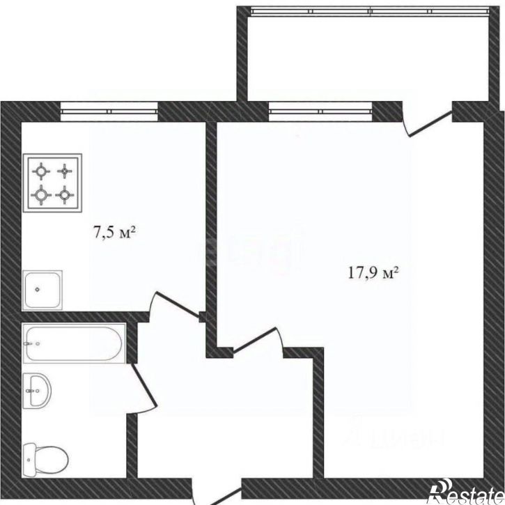 1-комн квартира ул Маршала Конева, 12а,  д. 12а