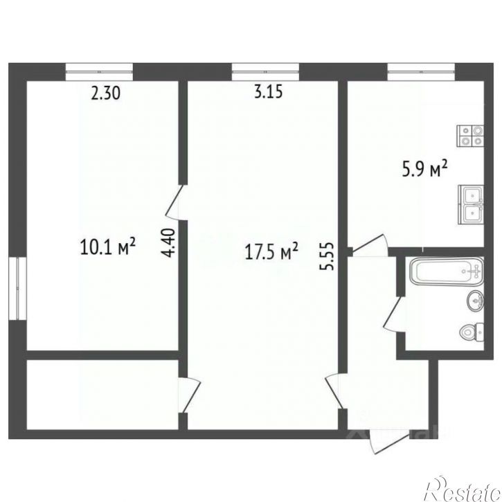 2-комн квартира ул Емельянова, 10,  д. 10