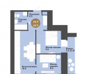 2-комн, 45 кв м, этаж 10/12 Долгий пер, 4