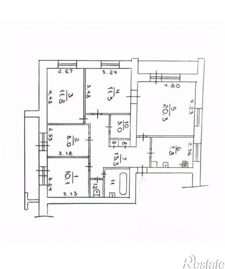 5-комн квартира ул Новгородская, 11,  д. 11