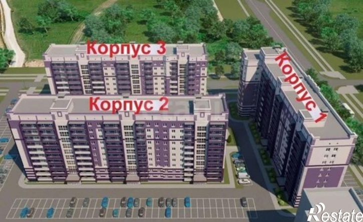1-комн квартира в новом доме улица Возрождения, 57к1