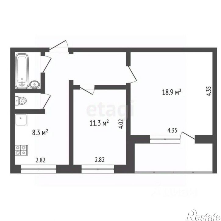 2-комн квартира ул Ленинградская, 109а,  д. 109а