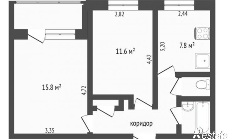 2-комн квартира ул Дальняя, 32,  д. 32