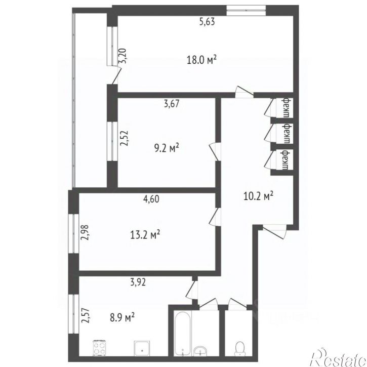 3-комн квартира ул Псковская, 3,  д. 3