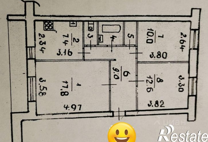3-комн квартира улица Пугачёва, 34,  д. 34