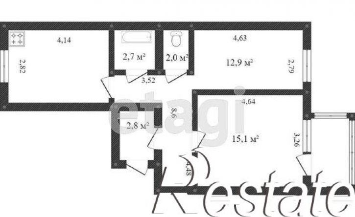 2-комн квартира Ярославская улица, 31Б,  д. 31Б