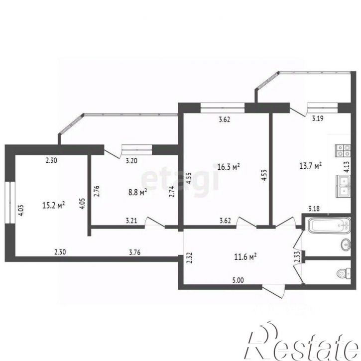 3-комн квартира Окружное шоссе, 26,  д. 26
