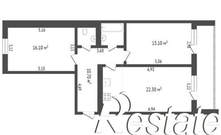 2-комн квартира Ярославская улица, 23Б,  д. 23Б